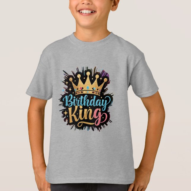 Birthday King Golden Crown Sparkys T-Shirt (Vorderseite)