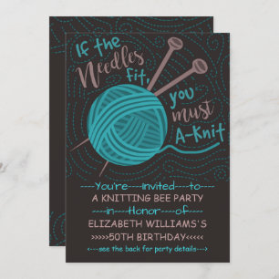 Birthday Knitter Biene Party  Gewittergarne Einladung