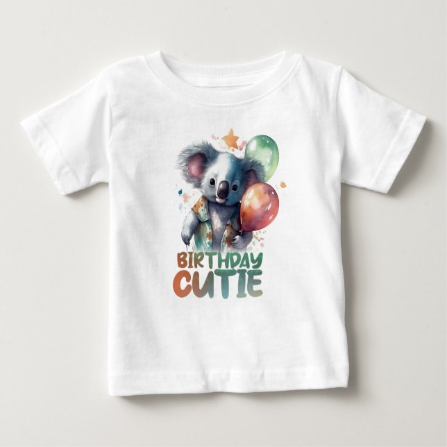Birthday Koala Design Baby T-shirt (Vorderseite)