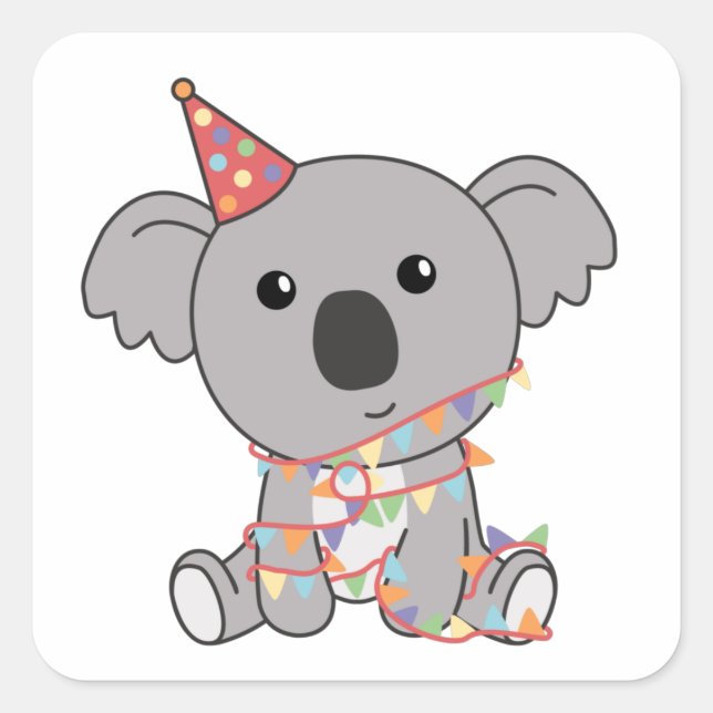 Birthday Koala For Kids A Birthday Square Sticker (Vorderseite)