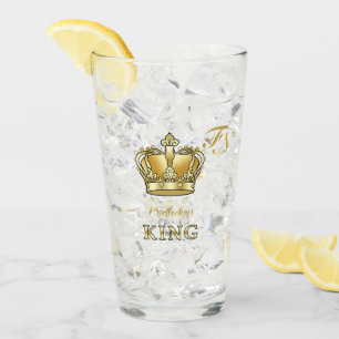 Birthday-König Goldkrone Royal Monogram Luxus Glas