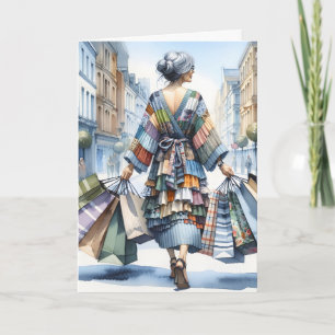 Birthday Lady Shopper Karte