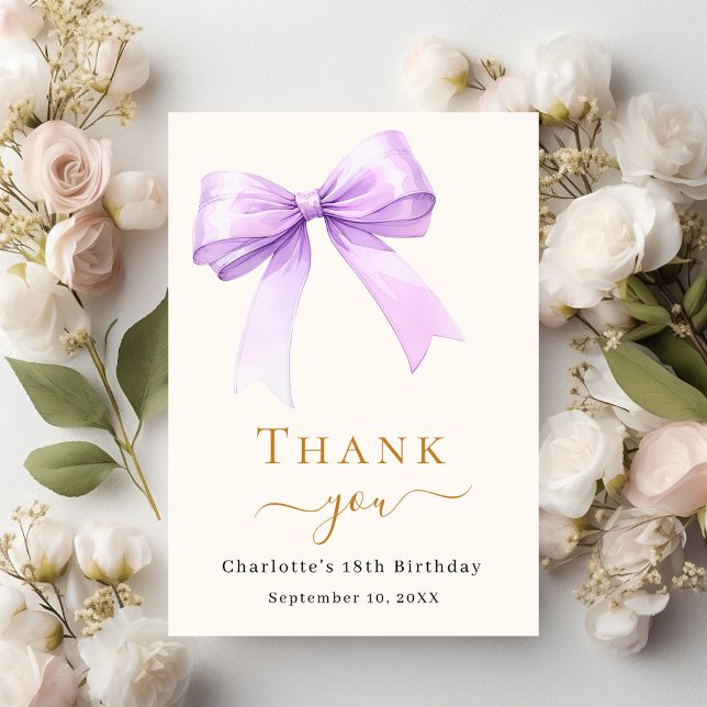 Birthday Lavendel-Creme Dankeskarte (Von Creator hochgeladen)