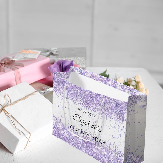Birthday Lavender conetti name Große Geschenktüte (Von Creator hochgeladen)