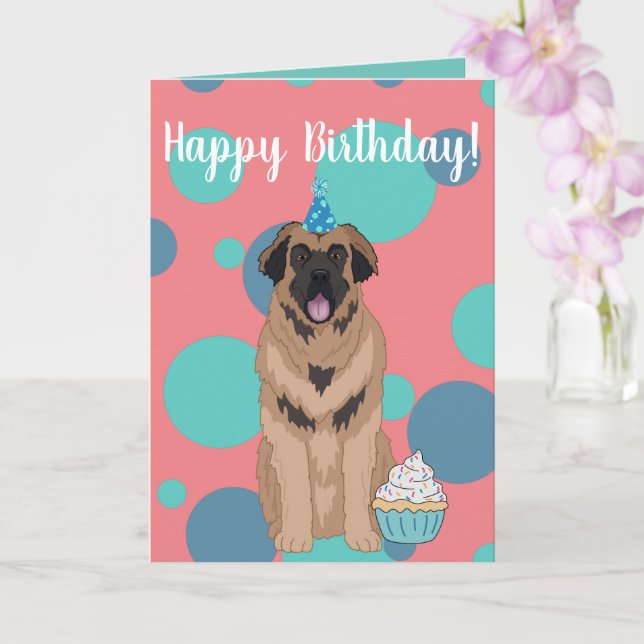 Birthday Leonberger Card Karte (Orchidee)