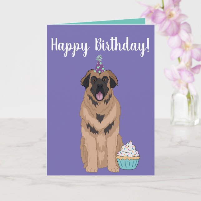 Birthday Leonberger Card Karte (Orchidee)