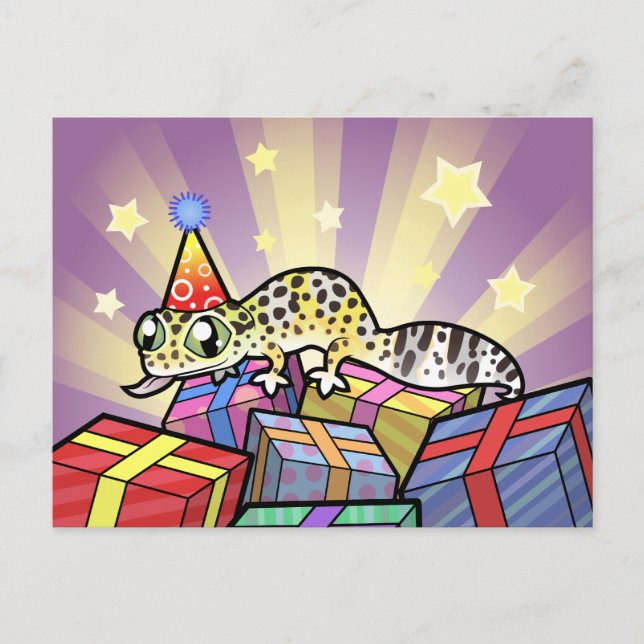 Birthday Leopard Gecko Postkarte (Vorderseite)