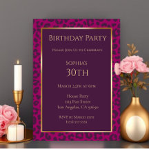 Birthday-Leopard Pattern-Magenta-