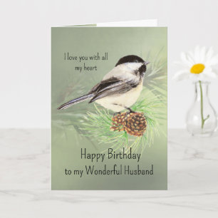 Birthday Liebe my Heart Chickadee Bird Karte