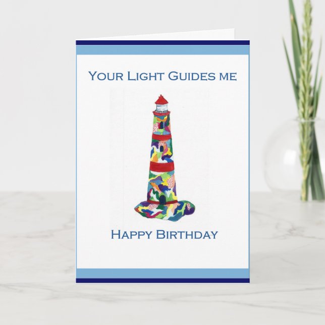 Birthday Lighthouse Karte (Vorderseite)