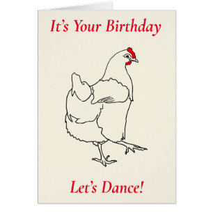 Birthday Line Dancing Chicken Funny Hen Zeichnend
