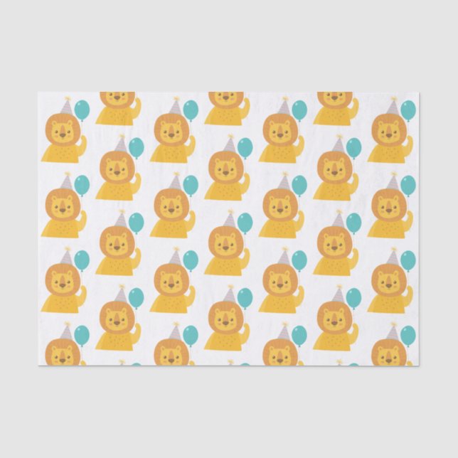 Birthday Lion Tissue Paper Seidenpapier (Vorderseite)
