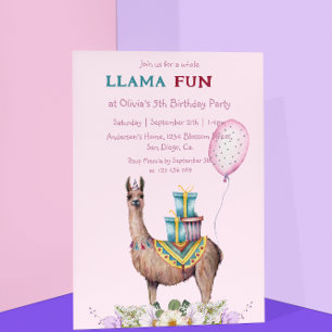 Birthday Llama Einladung