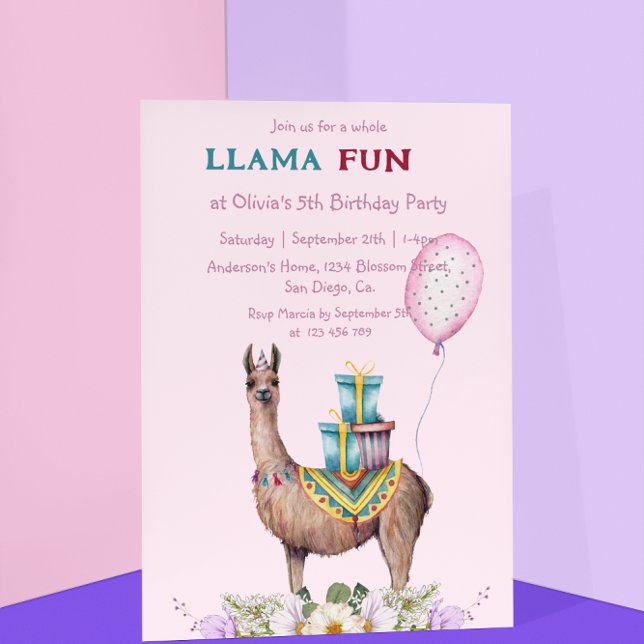 Birthday Llama Einladung (Von Creator hochgeladen)