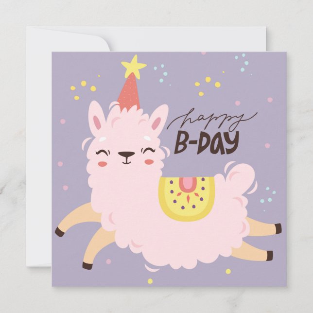 Birthday Llama Feiertagskarte (Vorderseite)