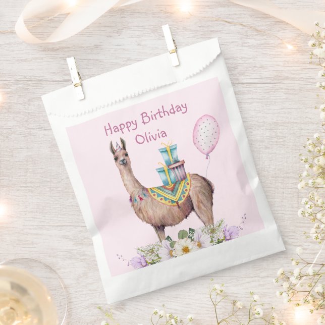 Birthday Llama Geschenktütchen (Ausgeschnitten)
