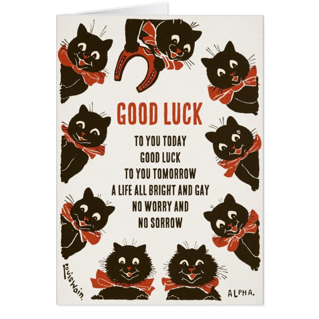 Birthday Louis Wain Viel Glück cats CC0166 Card (Vorne)