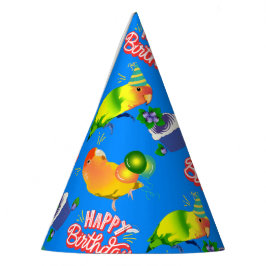 Birthday Lovebird Parrot Bird Theme Party Partyhütchen