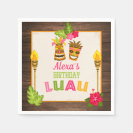 Birthday Luau Paper Napkins Serviette