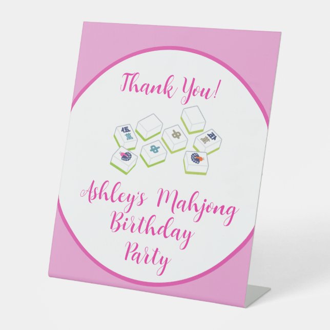 Birthday Mahjong PERSONALIZE Sockelschild (Vorderseite)