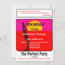 Birthday Male Female 50TH Summer Beach Retro Einladung