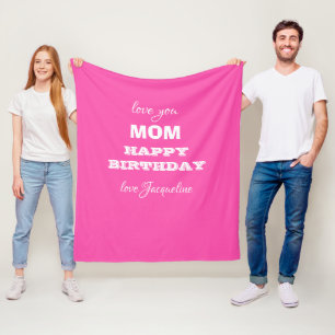 Birthday MAMA Chic Script Girly Elegante Rosa Fleecedecke