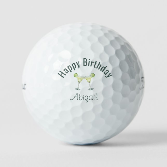  Birthday Margarita Toast Custom Titleist Pro V1 Golfball (Vorderseite)