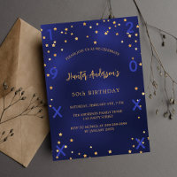 Birthday Marine blaue goldene Sterne Geburtsjahr L