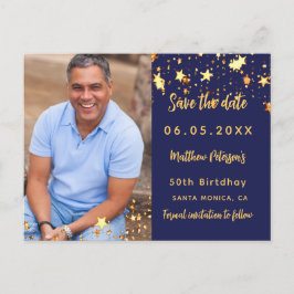 Birthday Marine blaues Foto Save the Date Ankündigungspostkarte