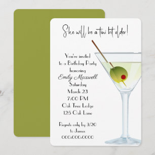 Birthday Martini Party auf Weiß Einladung