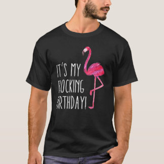 Birthday Men Women Pink Watercolor Flamingo T-Shir T-Shirt