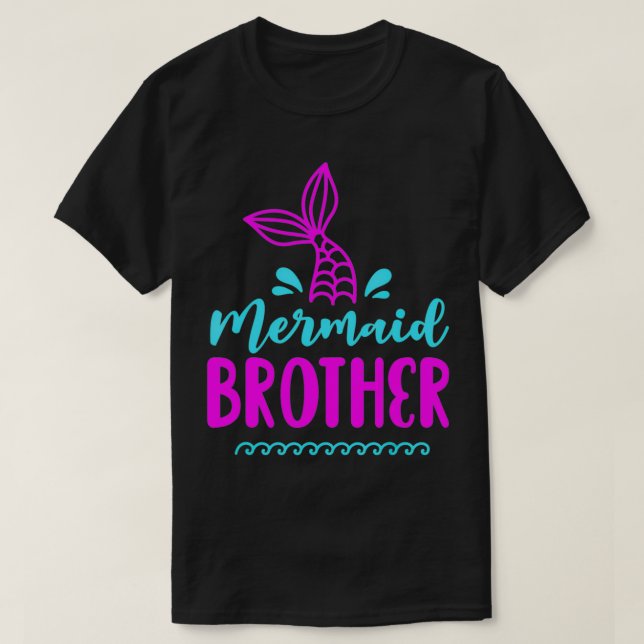 Birthday Mermaid Brother Matching Family for Boys T-Shirt (Design vorne)