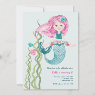 Birthday Mermaid Einladungen