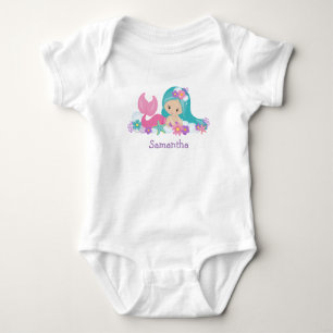 Birthday Mermaid Party Baby Bodysuit Baby Strampler