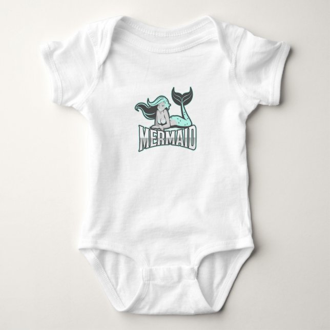 Birthday Mermaid Party Baby Bodysuit Baby Strampler (Vorderseite)
