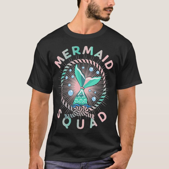 Birthday Mermaid Squad Father Kids Pfeil - T-Shirt (Vorderseite)