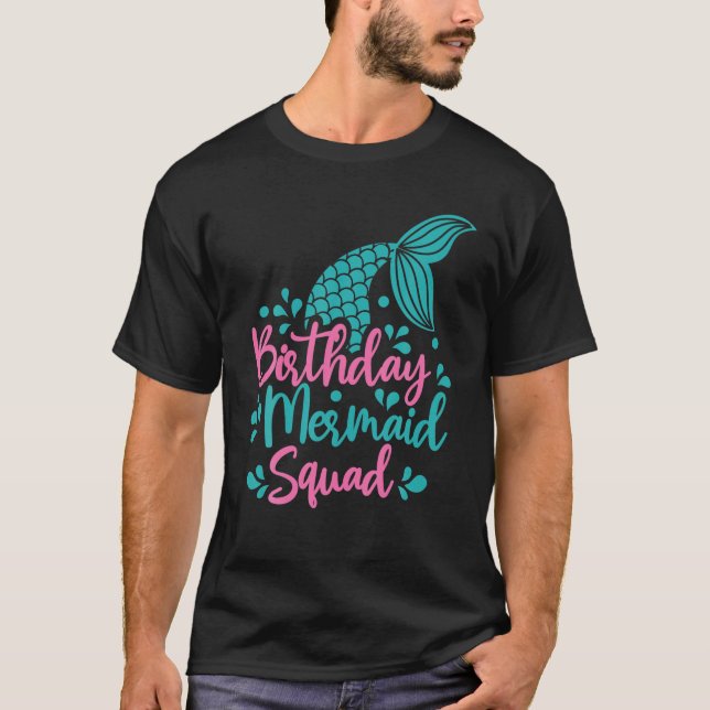 Birthday Mermaid Squad Party Matching Family T-Shirt (Vorderseite)