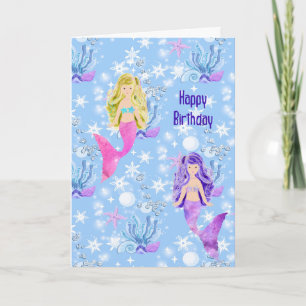 Birthday Mermaids for Young Female Child Karte