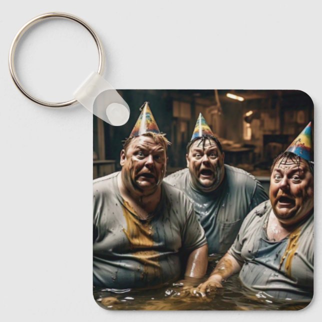 Birthday Mess – Funny Keychain Schlüsselanhänger (Vorderseite)