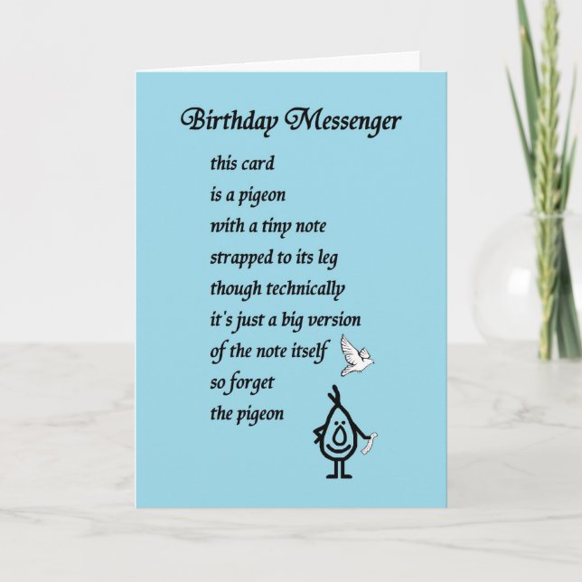 Birthday Messenger - eine Geburtstagskarte Karte (Vorderseite)