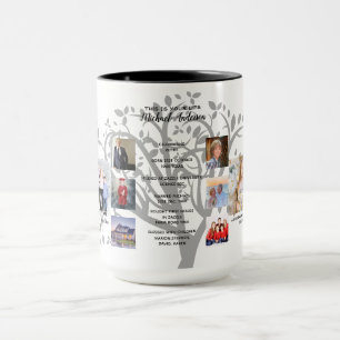 Birthday Milestones FOTO COLLAGE Family Tree Gift Tasse