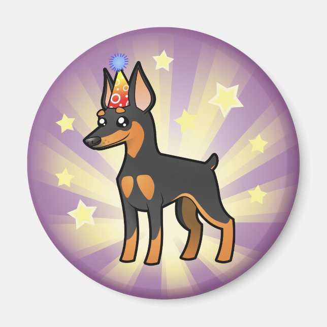 Birthday Miniature Pinscher / Manchester Terrier Magnet (Vorne)
