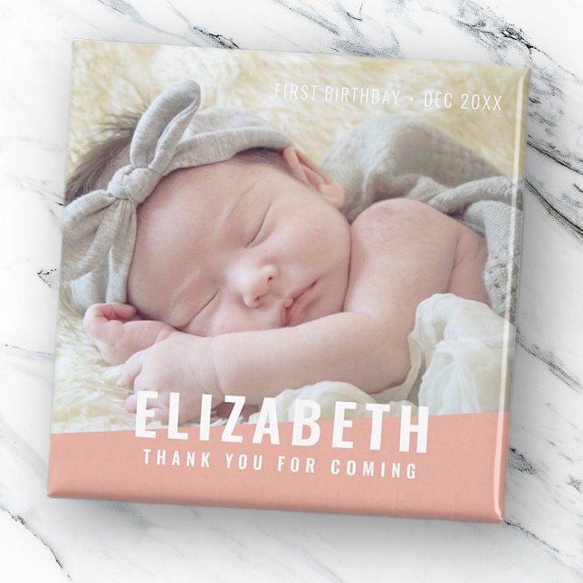 Birthday Modern Bright Color Foto Vielen Dank Magnet (Von Creator hochgeladen)