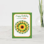 Birthday Mother Large Bright Sunflower Motif Karte<br><div class="desc">Mit dieser strahlenden und kühnen Sonnenblume erwecken Sie ein wenig Sonne in das Leben dieser Dame.  Siehe andere Produkte und Karten mit dem gleichen/ähnlichen Bild.</div>