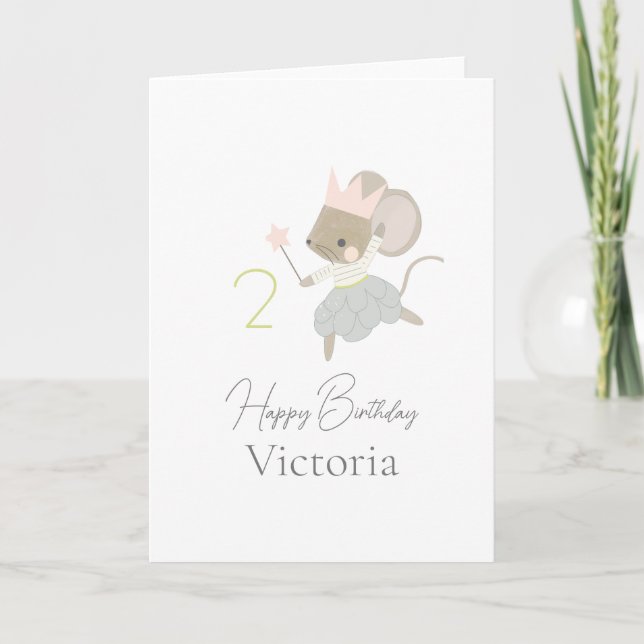 Birthday Mouse Editable Geburtstagskarte Karte (Vorderseite)