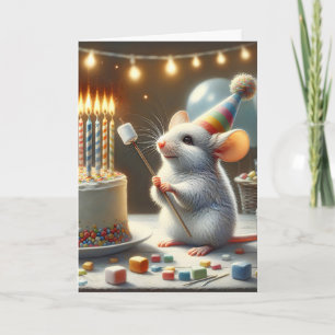 Birthday Mouse mit Marshmallow Karte
