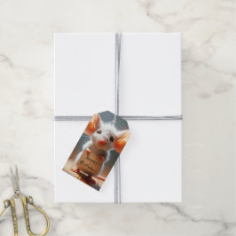 Birthday Mouse mit Pappschild Geschenkanhänger