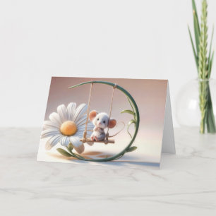 Birthday Mouse on Daisy Swing Karte