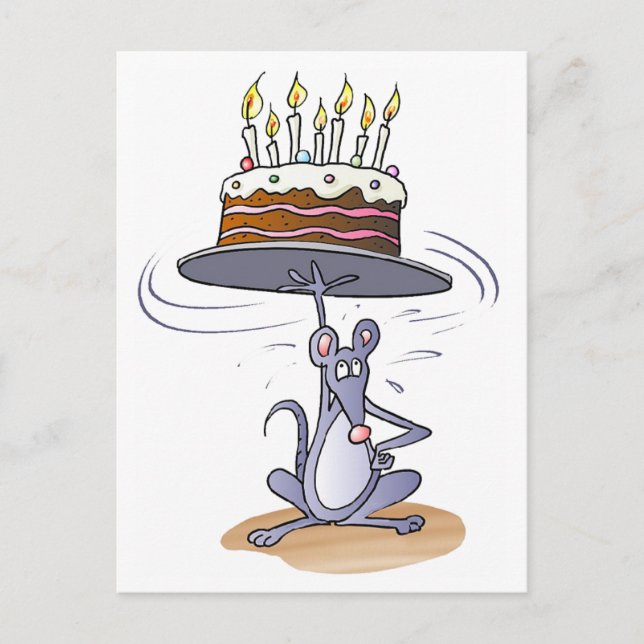 Birthday Mouse Postkarte (Vorderseite)