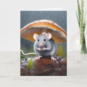 Birthday Mouse Under a Toadstool Karte